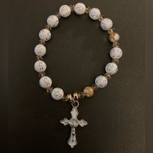 White Rosary bracelet